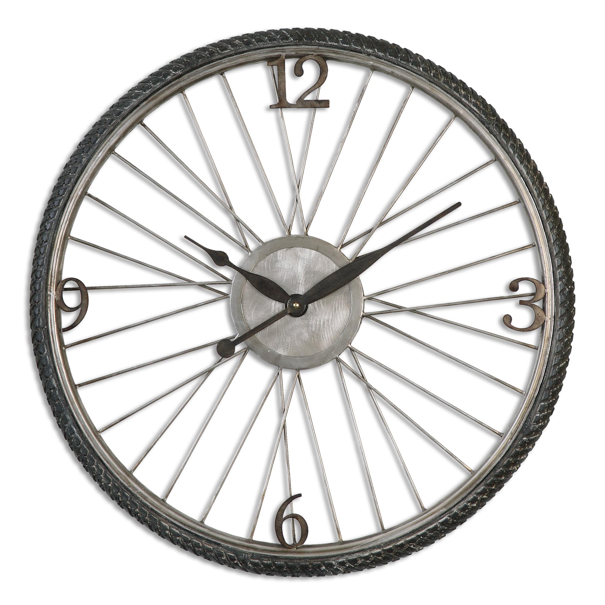Uttermost Clocks 06426 Spokes Aged Wall Clock Dunk & Bright Furniture
